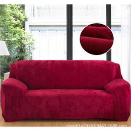 Chair Covers Velvet Plush Thicken Sofa Cover For Living Room L Shaped Corner Elastic Slipcover Sectional Stretch Couch With Armrest