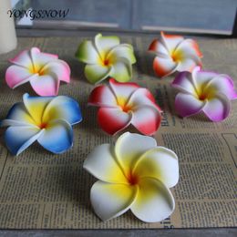 Decorative Flowers Wreaths 10Pcs Plumeria PE Foam Frangipani Artificial Flower Headdress Home Garden Egg Flowers Wedding Decoration Event Party Supplies T230217