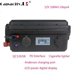 12V 100ah Lifepo4 battery pack Waterproof ship motor Solar RV Anderson socket RV Power tool lithium battery