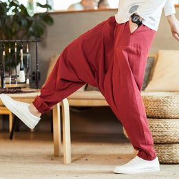 Men's Pants Harem Men Solid Loose Casual Mens Korean Style Cotton Plus Size Sweatpants Male Trousers