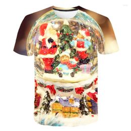 Men's T Shirts Cartoon T-shirt Christmas Men's Anime Shirt 3d Printing Fun Crystal Ball Cosplay Couple Party Costume 7XL