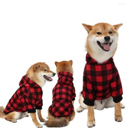Dog Apparel Plaid Winter Warm Pet Coat Jacket Big Clothes Hoodies Clothing Middle Large Puppy