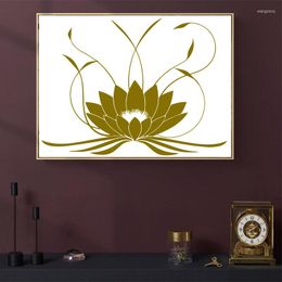 Wall Stickers Ly Designed Home Decoration Carving Sticker Lotus Removable Mural House Quote Character Poster SP-221