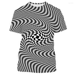 T-shirt da uomo Jumeast 3D a righe Swirl Mosaico stampato T-shirty grafica geometrica per uomo oversize astratto Harajuku moda abbigliamento