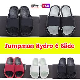 Retro Slippers Jumpman Hydro 6 Slide beach slides Summer sandal with box men women shoes Indoor Outdoor Shower slipper black white wolf grey Chicago Flat sandals