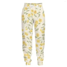 Men's Pants Jumeast Y2K Jogger Casual Sweatpants Baggy Mens Cartoon Yellow Flowers Straight For Men Oversized Tracksuit Trousers