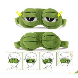 Sleep Masks Fashion Kawaii Travel Eye Mask 3D Sad Frog Padded Shade Er Slee Closed/Open Funny Drop Delivery Health Beauty Vision Care Dhcku