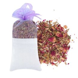 Decorative Flowers Wreaths Natural Dried Flower Lavender Rose Jasmine Rosemary Fragrant Bags Aromatherapy Wardrobe Car Room Air Freshener T230217