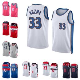 Kyle Kuzma Basketball jersey S-XXL 2022-23 season white black red Men Women Youth city jersey 33