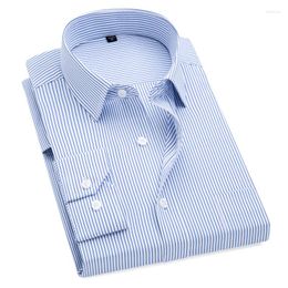 Men's Dress Shirts For Men S To 8xl Formal Striped Long Sleeved Non-iron Slim Fit Arabic Shirt