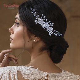 Tiaras TOPQUEEN HP77 Wedding Tiara Bridal Combs Rhinestone Wedding Headwear Wedding Hair Accessories Bridal Headdress Wedding Hair Comb Z0220