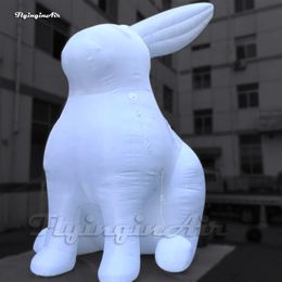 Artistic Large Inflatable Rabbit Animal Model White Air Blow Up Easter Bunny Balloon For Zoo And Park Decoration