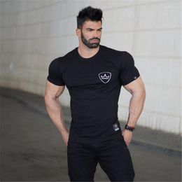 Men's T Shirts Brand Fitness T-shirt Men Clothing Summer Gyms Tight Male Homme Shirt Crossfits Tee Tops