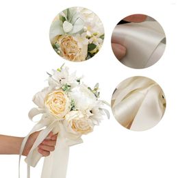 Decorative Flowers White Artificial Peony Bridal Wedding Bouquets Po Props Exquisite Romantic Decoration Handmade