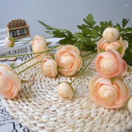 Decorative Flowers 5 Pcs/Lot Simulation 8 Heads Peony Artificial For Home Wedding Decoration Background Lotus Fake Branch