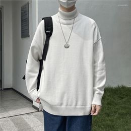 Men's T Shirts 2023 Spring Fashion Light Luxury Solid Colour Turtleneck Sweater Men Loose Lapel Trend Korean Style Tops Boutique