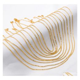 Chains 45Cm Stainless Steel 18K Gold Plated Chain Necklace Wholesal O Fit Diy Pendant Jewellery Making Bk Drop Delivery Necklaces Penda Dhi2M