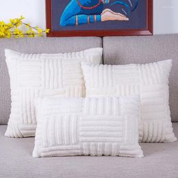 Pillow Plush Cover 30x50 45x45 50x50cm Pattern Design For Sofa Livingroom Decor Pillowcase White Beige Grey
