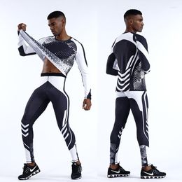 Running Sets 3Pcs Tracksuit Men Set Compression Fitness Quick Dry Gym Clothing Training Rashguard Sportswear Man Tights Sport Suit