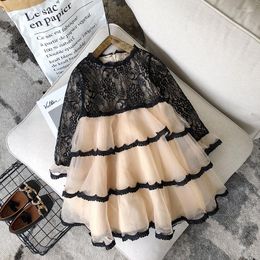 Girl Dresses Princess Dress Long Sleeve Lace Cake Ball Gown Girls Party Clothes Fashion Kids Clothing Elegant