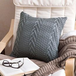 Pillow Thick Woollen Knitted Cover Throw Covers For Living Home Decor 45x45cm Sofa Car Bedroom Pillowcase Room