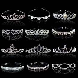 Tiaras 20 style Kid Cute Princess Tiaras and Crowns Crystal Headband Bridal Crown Wedding Party Accessories Girls Fashion Hair Jewellery Z0220