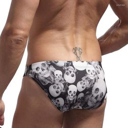 Underpants Men Underwear Men's Sexy Print Briefs Bulge Pouch Bikini Jockstrap Mid Waist Polyester Gay Breathable