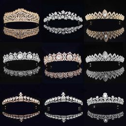 Tiaras Rhinestone Bridal Tiara Crown Princess Bride Crystal Diadem Women Prom Hair Ornaments Wedding Bridal Head Jewellery Accessories Z0220