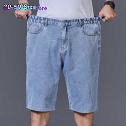Men's Shorts Men's Shorts Summer Denim Plus Size 44 46 48 50 Light Blue Classic Baggy Straight Short Jeans Knee-length Casual Pants Clothing 022023H