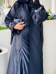 Ethnic Clothing Summer Eid Djellaba Kimono Abaya Women Dubai Flare Sleeves Muslim Dress Caftan Turkey Islam Abayas 2023