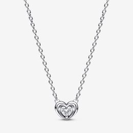 Collana in argento sterling 925 con ciondolo a forma di cuore radiante in pietra, collana collier, gioielli per fidanzamento, matrimonio, creazione di regali per le donne