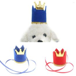 Dog Apparel Cute Birthday Hat Decorative Crown Shiny Pet Headband Headwear For Dogs Cats Christmas Party Pets Accessories