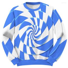 Men's Hoodies Funny 3D Print Pullover Men Women Sweatshirts Dizzy Stripes Pullovers Stitching Vortex Clothing Man Sportswear Tracksuit