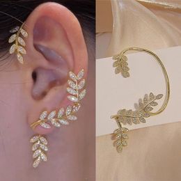 Backs Earrings Luxury Zircon Ear Clip Left Bow Anime For Women 2023 Korea Style Trendy Shining Rhinestone Wedding Jewelry Gifts