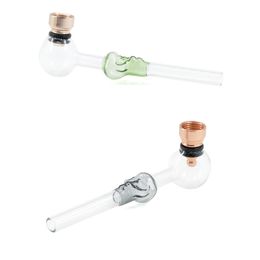 Multipurpose Transparent Straight Skull Glass Bubble Pyrex Smoking Oil Burner Tobacco Pipe Great Tube tubes Nail tips