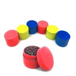 Creative Rubber Paint Smoke Grinder Zinc Alloy 40 mm Diameter Three-layer Smoke Crusher Metal Smoke Tool