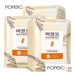 Other Skin Care Tools Horec Rice Beauty Essence Facial Mask Nourishing Moisturizing Face Oil Control Brighten Drop Delivery Health De Dhgf0