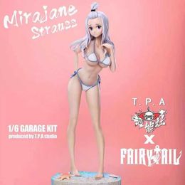 Anime Manga 28cm Fairy Tail Mirajane Strauss Anime Figur Sommer Badebekleidung Beauty Girl Manga Statue Sammlerschafts -Figur Modell Toys G230220