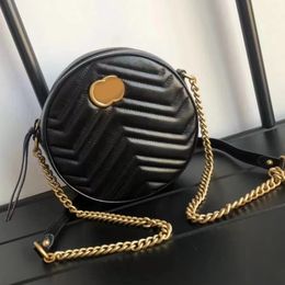 Luxury Designer tote Marmont high quality Genuine leather Original Round Bag Women men crossbody Cases pockets handbag Shoulder Bag city woman fashion sling chain