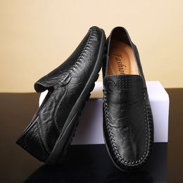 Dress Shoes Men Casual Shoes Luxury Brand Leather Mens Loafers Moccasins Breathable Slip on Black Driving Plus Size 3746 230220
