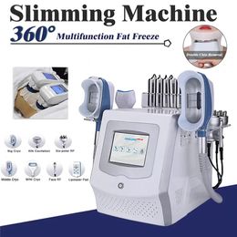 Portable cryolipolysis fat Loss beauty body slimming machine Double Chin Cool Handle 40KHz Cavitation face RF Cellulite Reduction Equipment with lipo laser pads