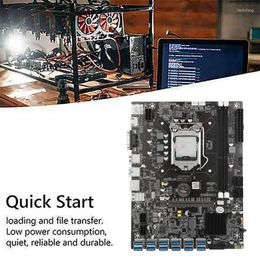 Motherboards B75 12 Card BTC Mining Motherboard G530 CPU USB3.0 Adapter SATA Cable Switch 12XUSB3.0 Slot LGA1155 DDR3 RAM MSATA