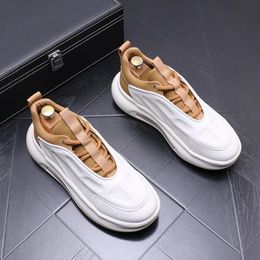 Breathable Small New Spring White Boots Tide Brand All-matching Leisure Men's Thick Soles Heightening Daddy Shoes A6 3483