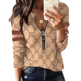 womens tops women designer clothes Womens T-Shirt temperament All-Match Stand Collar Neck shirt Ice silk Small Shirt Was Thin Jacquard Knitted Top Tees