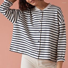 Women's Jackets Women Jacket 2023 Spring Black White Striped Coat