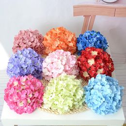 Decorative Flowers 3pcs Silk Hydrangea Artificial Flower Heads Valentines Day Fake For Wedding Decoration Home DIY Crafts Garden