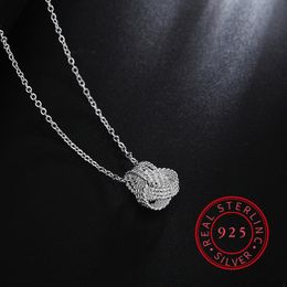 Chains Sterling Silver 18 Inch Tennis Pendant Necklace For Women Fashion Wedding Engagement Party Charm Jewelry