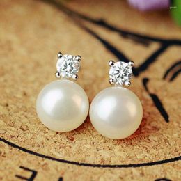 Stud Earrings Women's Earring Pearl For Women Korean Dramas TV Fashion Jewellery 2023 Rhinestones Set Gift L202