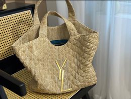 luxury style Icare shopping bags women high quality gady Straw weaving designer tote shoulder bags with chain purse large capacity mommy handbag