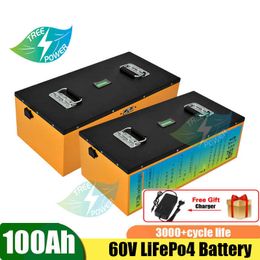 Lifepo4 60V 100Ah Lithium Iron Phosphate Battery Pack with BMS for Electric Vehicle Lithium Battery Electric Beach Car RV